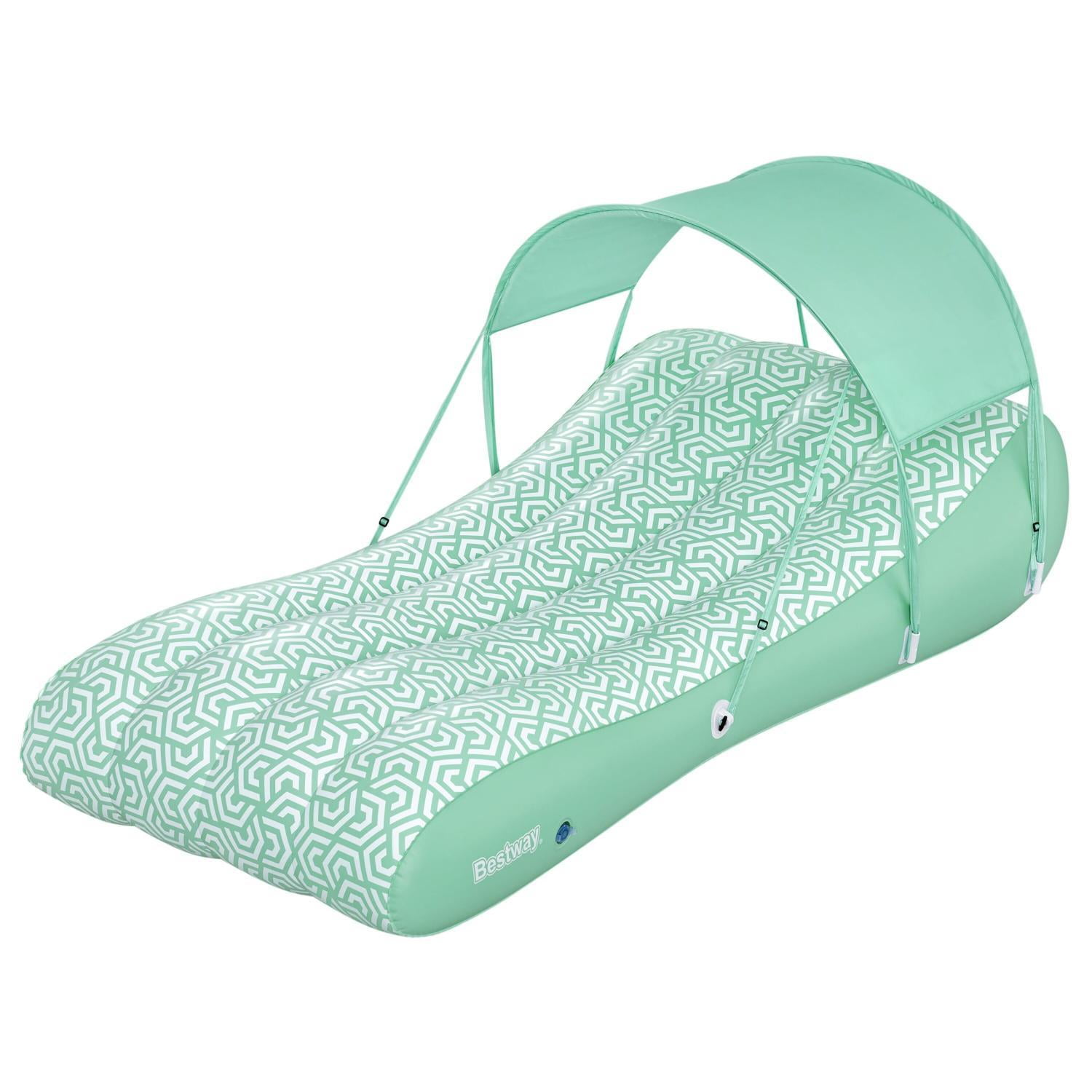 Flotador Reposera Inflable Con Techo 1.78x 1.02m Bestway Celeste Tamaño Unico