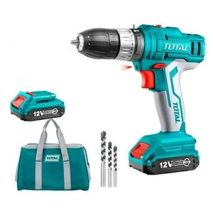Total Tools - Taladro Atornillador Impacto 12V 10Mm 2 Bat+ Carg