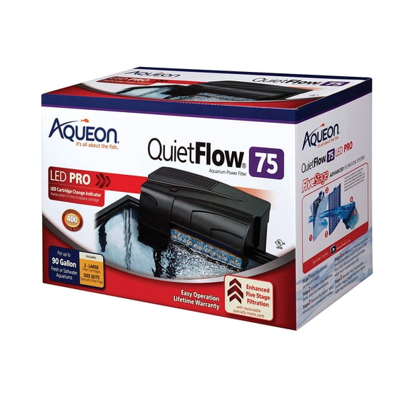 Filtro eléctrico para acuarios Aqueon QuietFlow LED PRO, tamaño 75