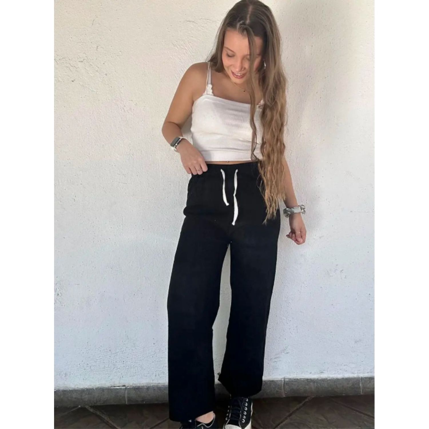 Likeshop - Pantalón Recto Mujer Cotelé Pierna Ancha Otoño Invierno 786