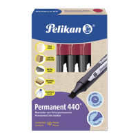 Pack 10 Plumón / Marcador Rojo Permanente Punta Biselada 440 Pelikan