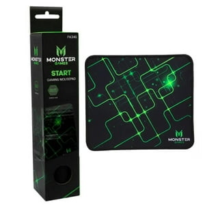 Monster Games - Mousepad Gamer 23X20Cm Negro Verde Start