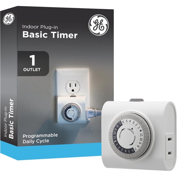 Temporizador GE de 24 horas y 30 minutos con 1 enchufe
