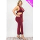thumbnail image 2 of Saronite Vestido Midi con Escote Halter, Corte Entallado, Espalda con Lazo Doble y Abertura en el Muslo, Color Burdeos (Talla Grande para Mujer), 2 of 5
