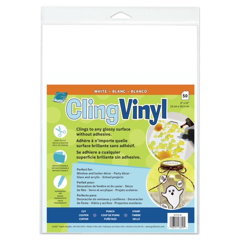 Película Adhesiva Para Ventanas Grafix White Static, Paquete De 50