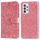 thumbnail image 1 of Funda tipo cartera FOXDOCK para Samsung Galaxy A33 5G , diseño girasol en relieve, cuero PU, cierre magnético, soporte y tarjetero, 1 of 5