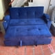 thumbnail image 2 of Sofá Cama Royal 2 Plazas Felpa Azul Rey con Puffs, Baúles y Portavasos, 2 of 4