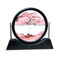 Bothyi - Regalo De Arte De Imagen De Arena Dinámica Que Fluye Marco De Plástico Paisaje Vidrio Redondo E