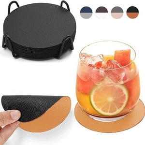 Aura Zeus - Set 4 Posavasos Ecocuero Antimanchas Impermeables 2 En 1