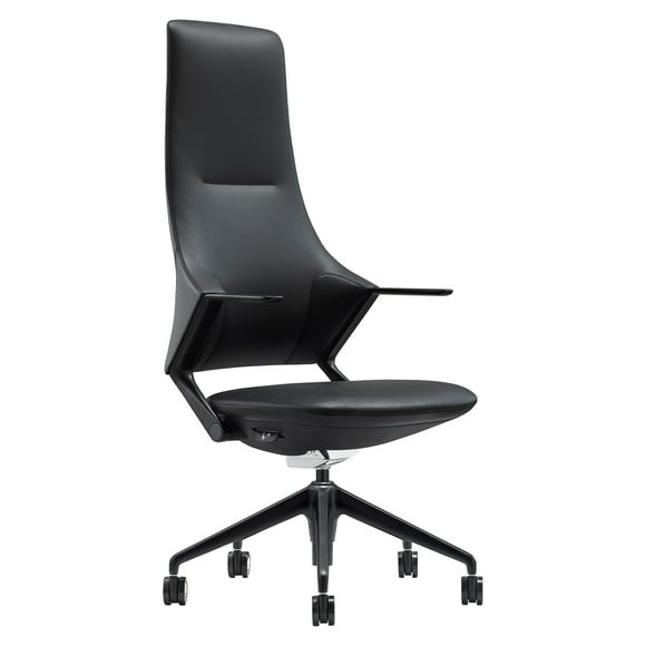 Sillón Gerencial Altezza Negro Respaldo Alto En Cuero Pu Ofix