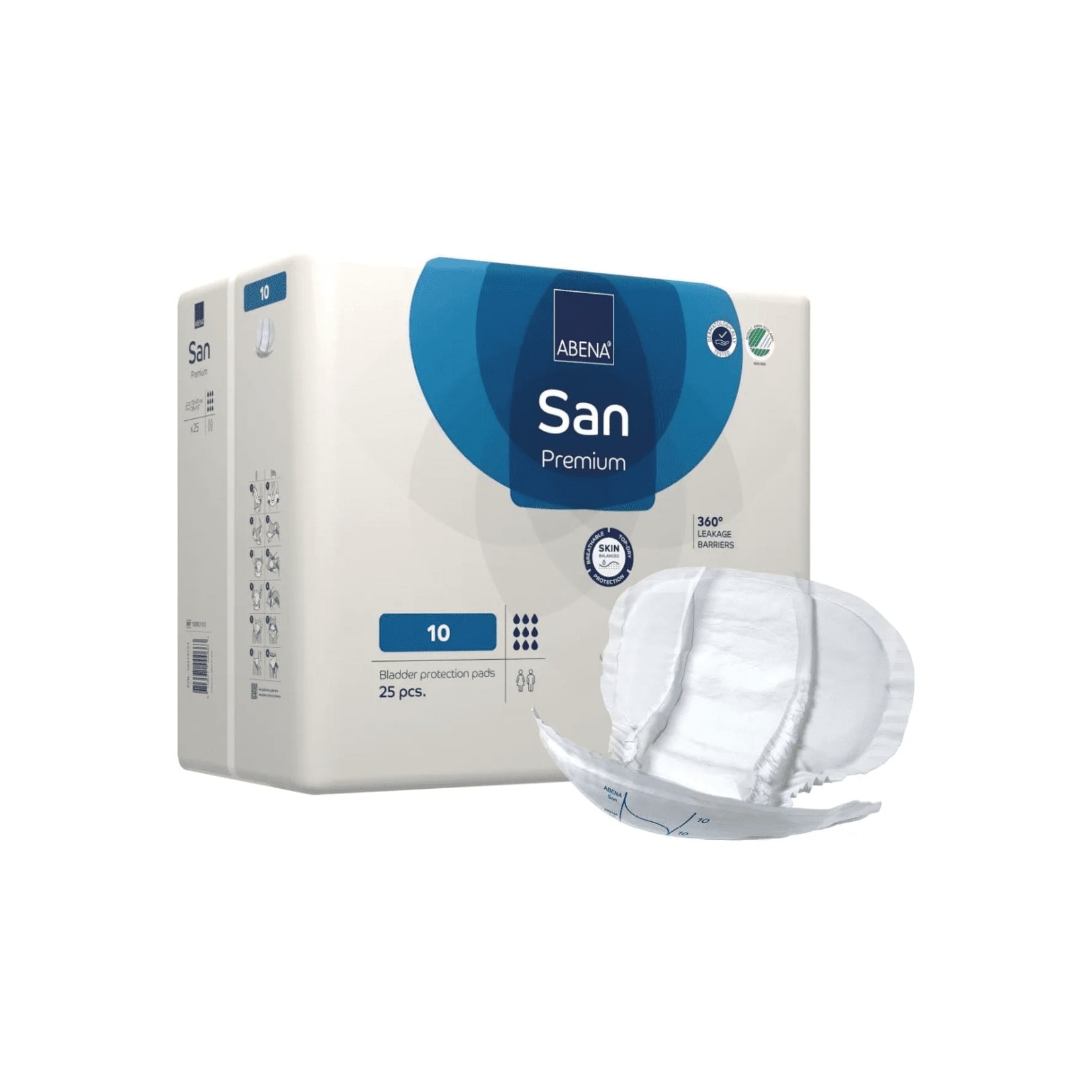 Abena - Apósito Anatómico San 10 Premium Adultos, 25 Unidades