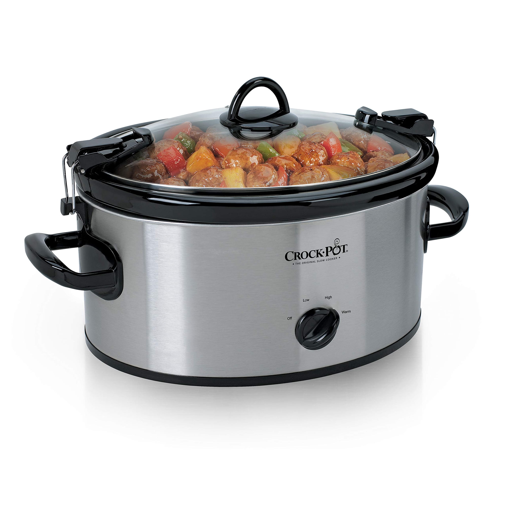 Crock-pot - Olla De Cocción Lenta, Olla De Cocción Lenta, Acero Inoxidable, Para Cocinar Y Transportar, 6 Litros