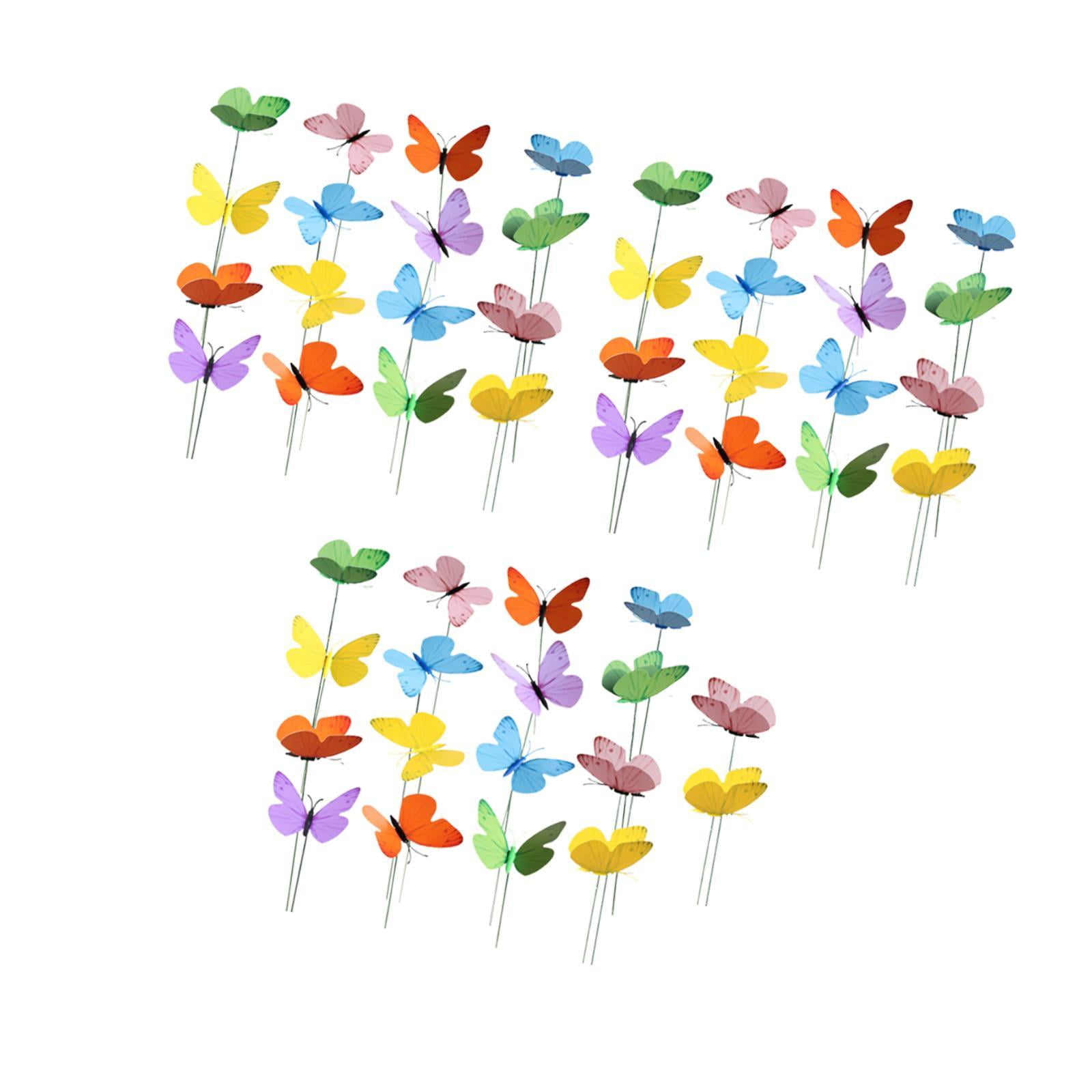 Magideal - Insertos De Jardín De Mariposas De 50 Piezas, Cultura Residencial Decorativa, Decoraciones Navideñas Al Aire Libre En El Área Al Aire Libre De La Auto 12 Cm