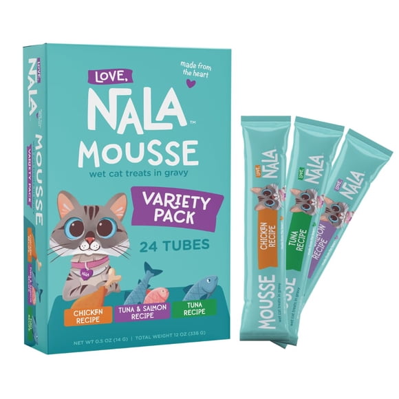 Premios para gatos LOVE NALA Mousse Variety Pack alimento húmedo 336 g