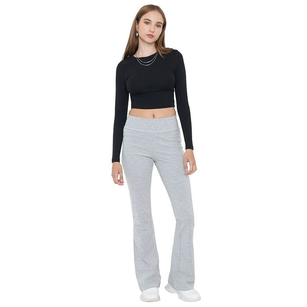 Calzas Mujer Flare Lisa Gris Corona