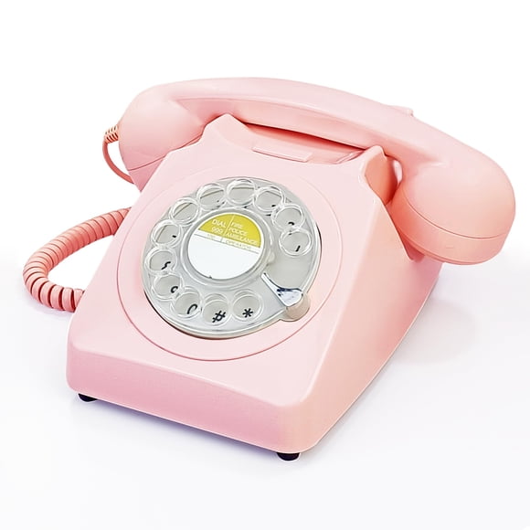 Teléfono de línea fija Artisam 25 × 14 × 22 cm Rosa con disco giratorio