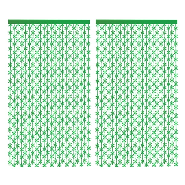 2 cortinas con flecos de copos de nieve y flecos metálicos brillantes para decoración de fiesta de cumpleaños de niña.