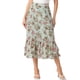 thumbnail image 1 of INSPIRE CHIC Faldas de Chifón para Mujer Cintura Elástica Volantes en Capas Faldas Midi Florales Verde Claro-Floral S, 1 of 6