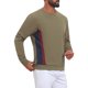 thumbnail image 5 of INSPIRE CHIC Sudadera casual de hombre con cuello redondo, manga larga, bloque de color, para entrenamiento, talla S, caqui oscuro, 5 of 6
