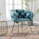 thumbnail image 1 of Luxury modern simple leisure velvet single sofa chair bedroom lazy person household dresser stool manicure table back chair blue, 1 of 3