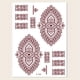 thumbnail image 1 of Vintage Vermilion Tattoo Stickers for Hands and Legs - Complicated Pattern Design for a Unique Look, 1 of 3