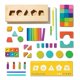 thumbnail image 1 of Juego de bloques Lovevery de madera maciza, 70 piezas, 18 colores, más de 18 meses, 1 of 7