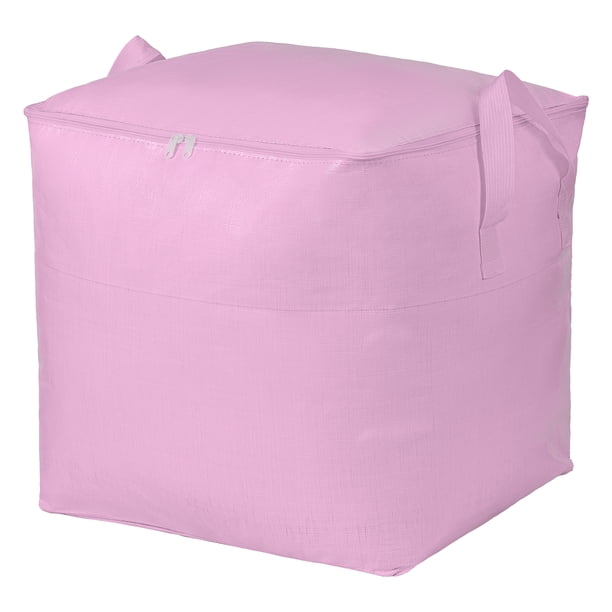 REGALWOVEN 1 Pcs Bolsa de Almacenamiento de Ropa, Bolsa de Almacenamiento, Bolsa de Mudanza para Organizar Edredones, Organizador de Armario y Almacenamiento con Asas Rosa 23.6*19.7*23.6in