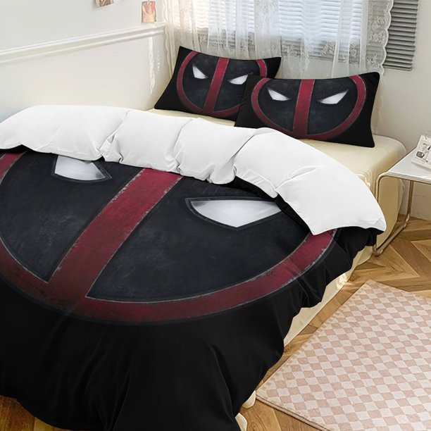 Deadpool Family Bed 3 Piece Set Personalized Bedding Decor for Kids And Teens Anime Student Dormitory Cover