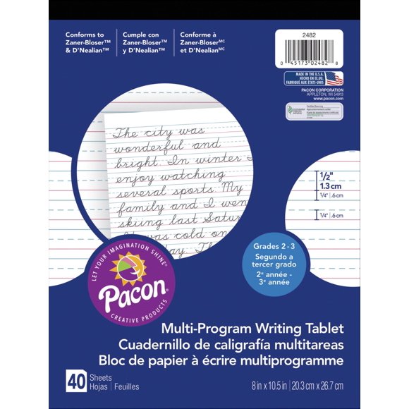 Papel de escritura Pacon 20x26 cm 40 hojas para grados 2‑3