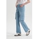 thumbnail image 2 of Jeans Mujer Cargo Calce Recto Azul - V, 2 of 4