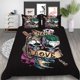 thumbnail image 1 of Black Cat Scary Skull Forest Tree Gamer Truck Quilt Duvet Cover Set Bedspread3-Piece Bedding Set, 1 of 4