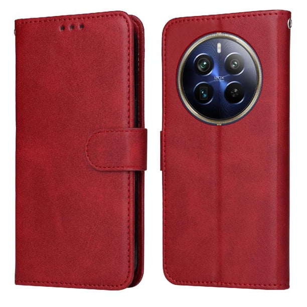 Funda Billetera para Realme 13 Pro Plus 5G con Porta Tarjetas y Soporte Ajustable Rojo