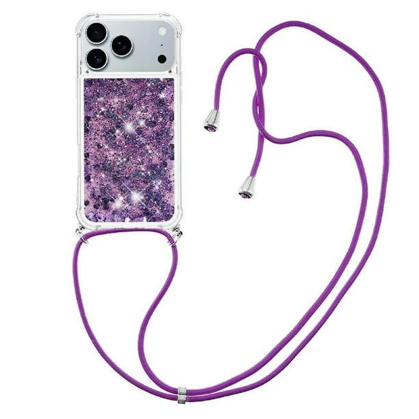 Funda FOXDOCK para iPhone 17 Pro con Cuerda Ajustable, Brillo Líquido, Protección Antigolpes y Lente – Ideal para Regalo