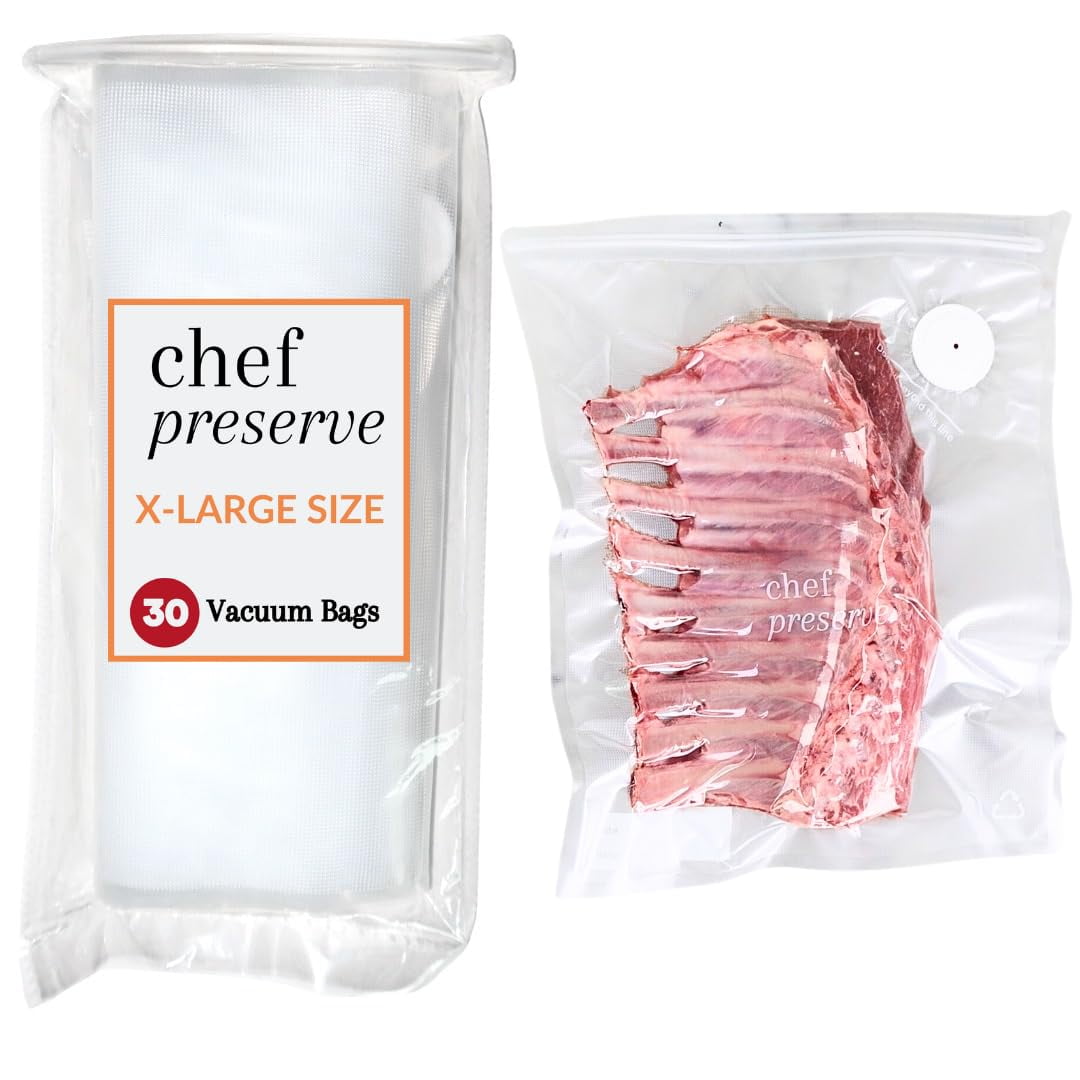 Bolsas Selladoras Al Vacío Chef Preserve Reutilizables 30 Sin Bpa Xl