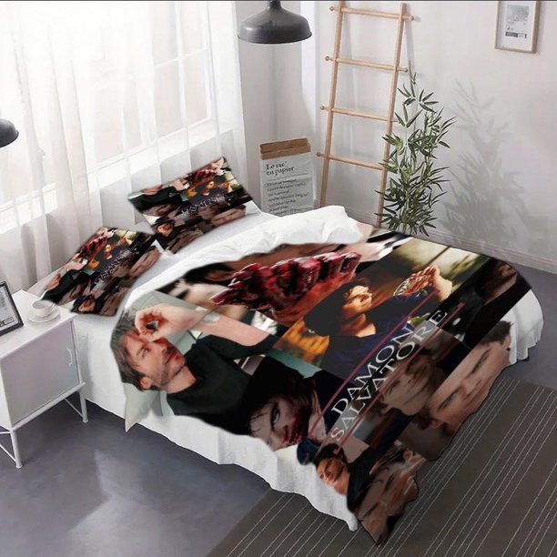 3pcs Damon Salvatore Themed Cover Set - Includes Cover and Pillowcases Bedding