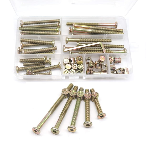 Tornillos para cuna cSeao 25 piezas M6 40/50/60/70/80 mm bronce