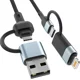 thumbnail image 1 of Cable 4 en 1 tipo C y Lightning carga rápida, 1 of 1