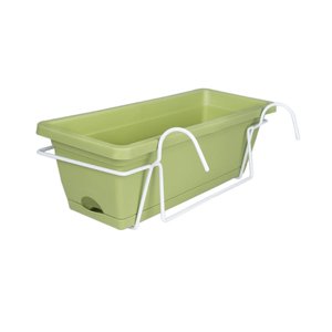 Ioensy - Maceta De Flores Vegetales Con Estante Ventana Caja De Flores Para Balcón Riel Porche Verde Claro