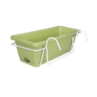 Ioensy - Maceta De Flores Vegetales Con Estante Ventana Caja De Flores Para Balcón Riel Porche Verde Claro