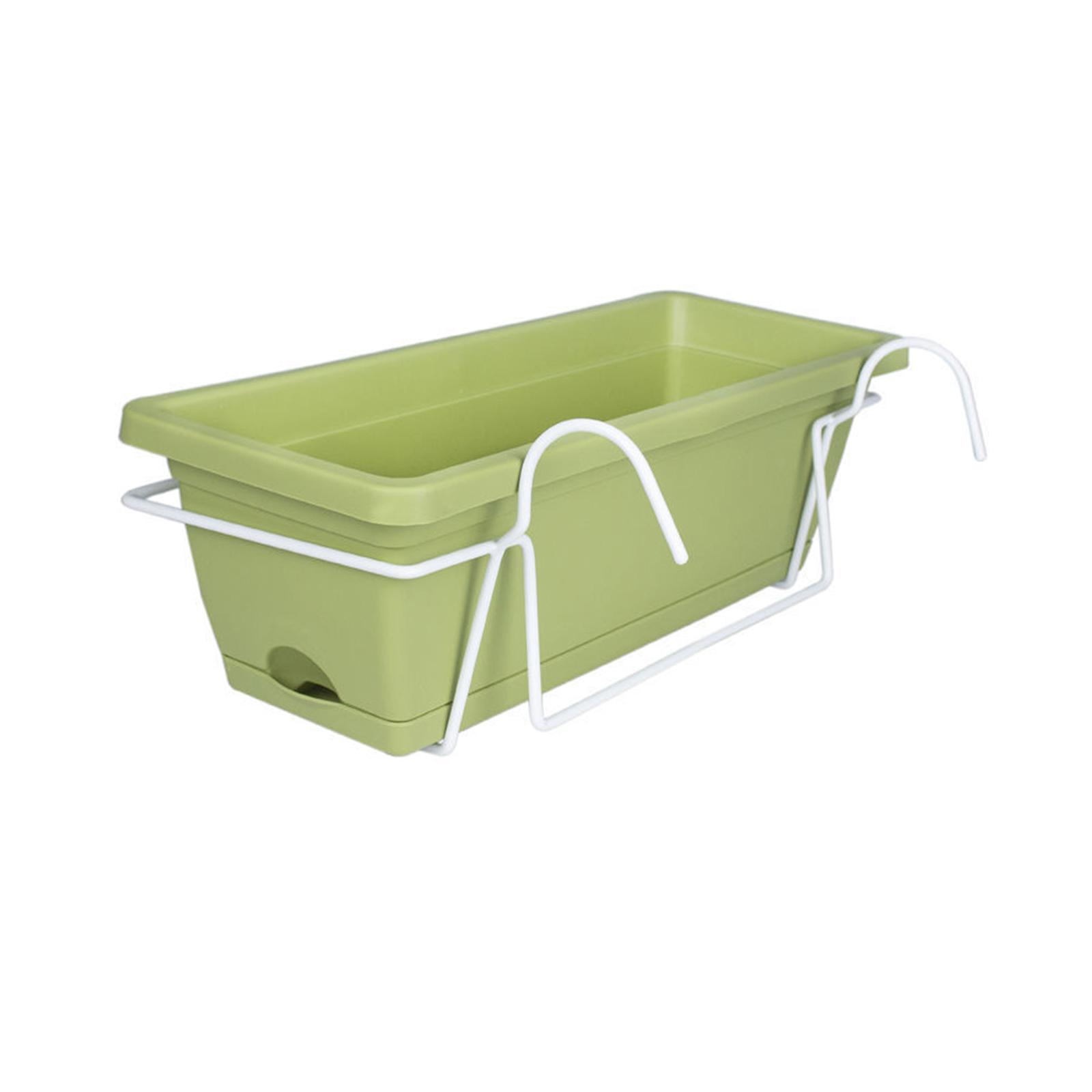 Ioensy - Maceta De Flores Vegetales Con Estante Ventana Caja De Flores Para Balcón Riel Porche Verde Claro