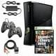 thumbnail image 1 of Consola Sony Xbox 360 S 250GB Negra Con Gta Iv Y 2 Controles Retrofam Negros Reacondicionado, 1 of 5