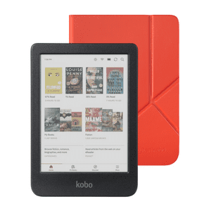 Rakuten Kobo - Lector E Reader Kobo Clara Colour Negro Con Funda Sleepcover Rojo