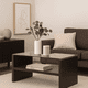thumbnail image 3 of Mesa de centro moderna madera walnut wood vidrio, 3 of 7