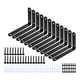 thumbnail image 4 of 12 piezas de soportes de esquina para estante de pared, soportes de ángulo para juntas que ahorran espacio, soportes para estante para armario, Negro, 4 of 5