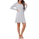 thumbnail image 2 of INSPIRE CHIC Camisones para Mujeres de Manga Larga con Cuello Redondo a Rayas Midi Ropa de Dormir con Almohadillas para el Sostén Camisón Cómodo Pequeño Rayas Grises, 2 of 6