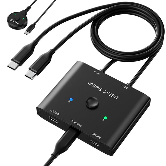 Switch USB C MLEEDA KVM 8K@60Hz 10Gbps Carga 100W