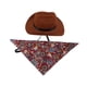 thumbnail image 4 of Sombrero De Vaquero Para Mascotas Universal Funny Western Caps Bandana Para Cumpleaños Vacaciones Vino Tinto M, 4 of 6