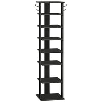 Estante Para Zapatos Hoobro Bk07Xj01, Vertical, 8 Niveles, Madera, Negro