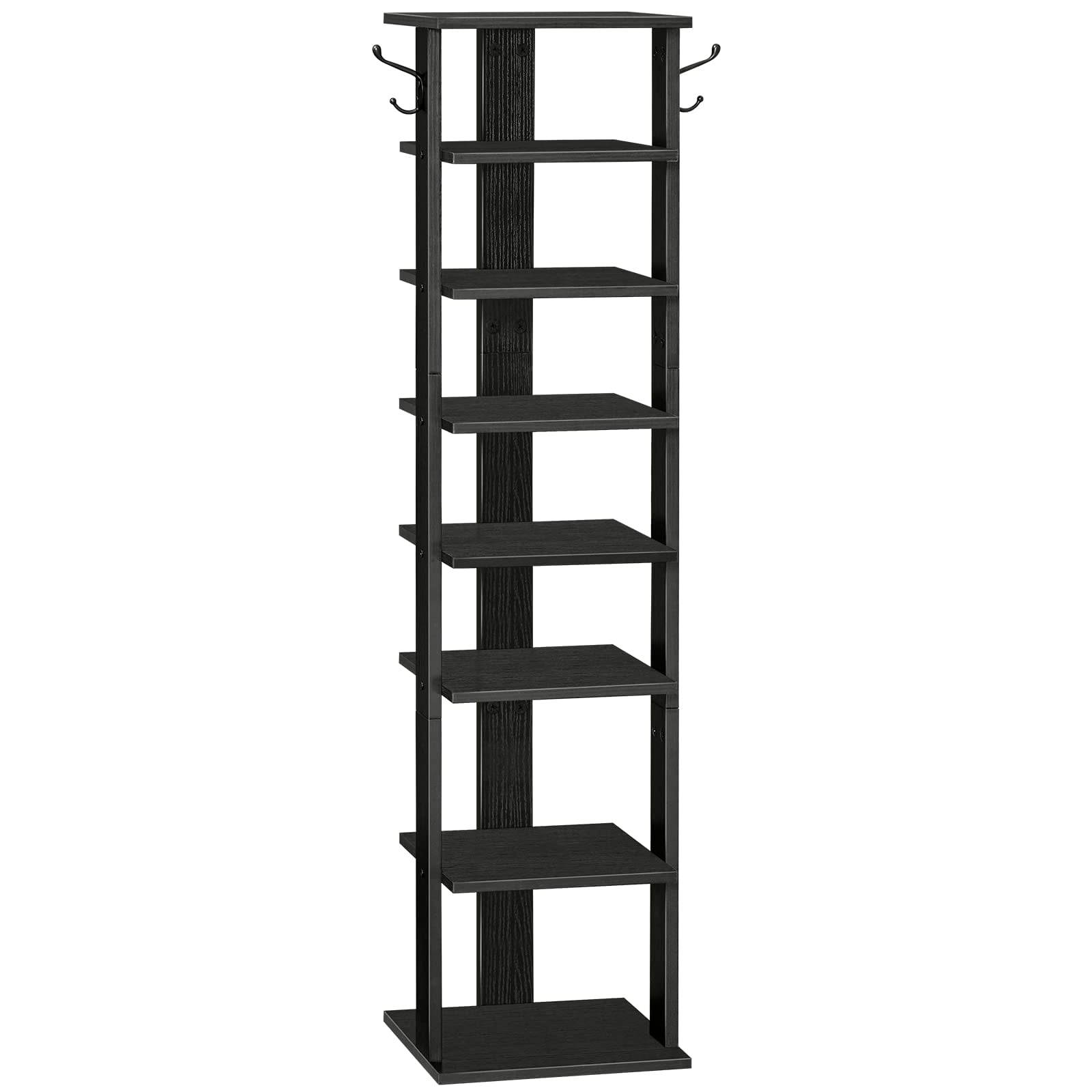 Estante Para Zapatos Hoobro Bk07xj01, Vertical, 8 Niveles, Madera, Negro