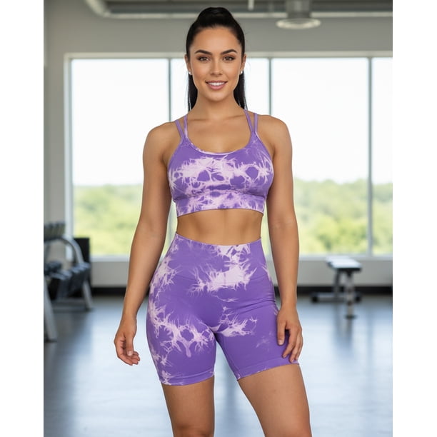 Conjunto deportivo Mujer tie dye push up fitness